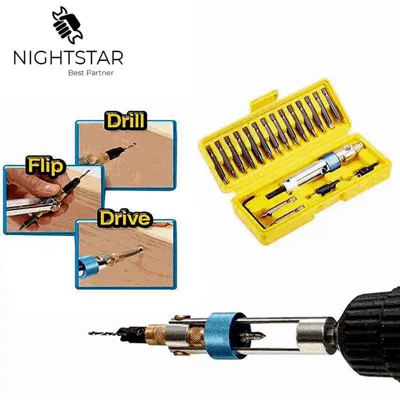 

20pcs Multifunction Half Time Drill Driver Swivel Head Quick-Change From Drilling to Driving Repair Tool Kits Hand Tools Set