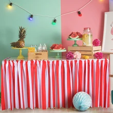 Красный белый полосатый стол юбка Рождественский фестиваль вечерние украшения отель Банкет Свадебный Стол декоративный домашний текстиль стол юбка s 24