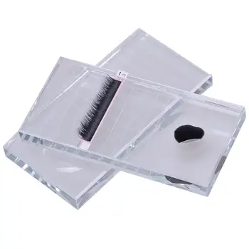 

Rectangle Glass False Eyelashes Stand Lash Extension Holder Pallet with Scale Makeup Tool material made with fine workmanship.