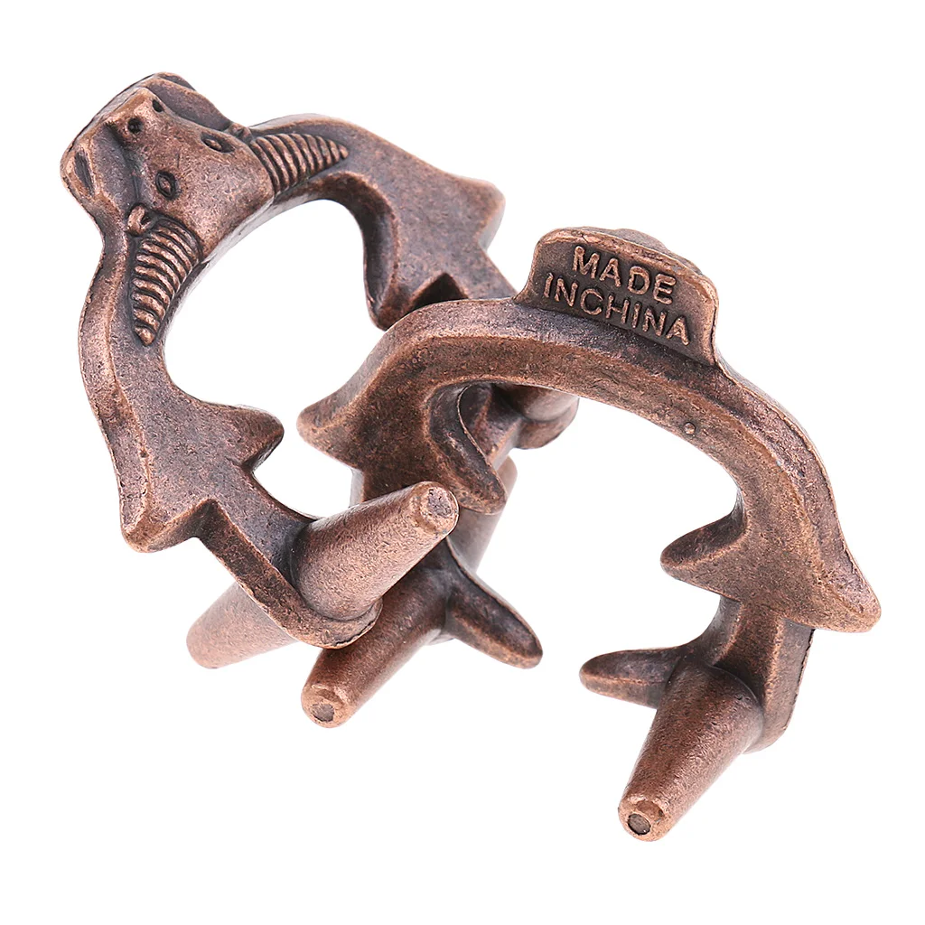 Metal Brain Teaser Bull Lock Puzzle Interlocking Intelligence Toy IQ Test Game for Kids and Adults