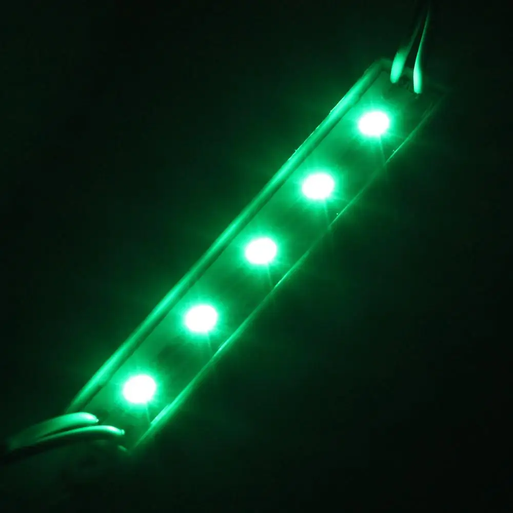 Зеленый Отличное качество, 5 цветов, 5 SMD 5050 светодиодный модуль, светильник, водонепроницаемый IP68, жесткая полоса, барный светильник, лампа DC12V - Цвет: Зеленый