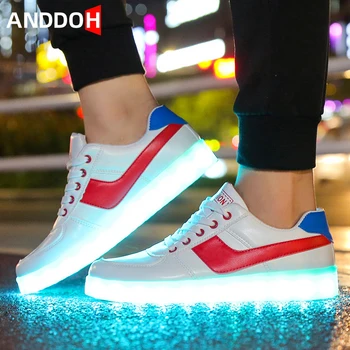 

Size 35-45 Men's Led Casual Shoes Unisex USB Charge Luminous Sneakers Women Glowing Sneakers with Luminous Sole Led Light Shoes