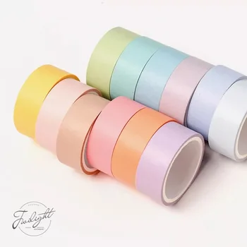 

12 Pcs/lot 7.5 X 3m Rainbow Decorative Adhesive Tape Masking Washi Tape Decoration Diary