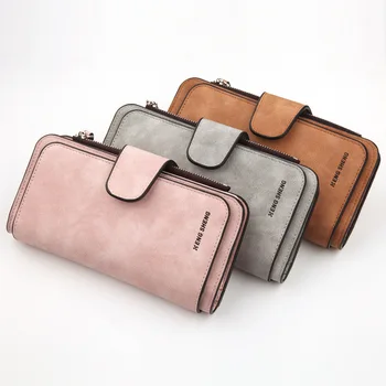 

Wallet Buckle WOMEN'S Fashion Handbag Card Bit Women's Wallet Dull Polish Double Color Fabric