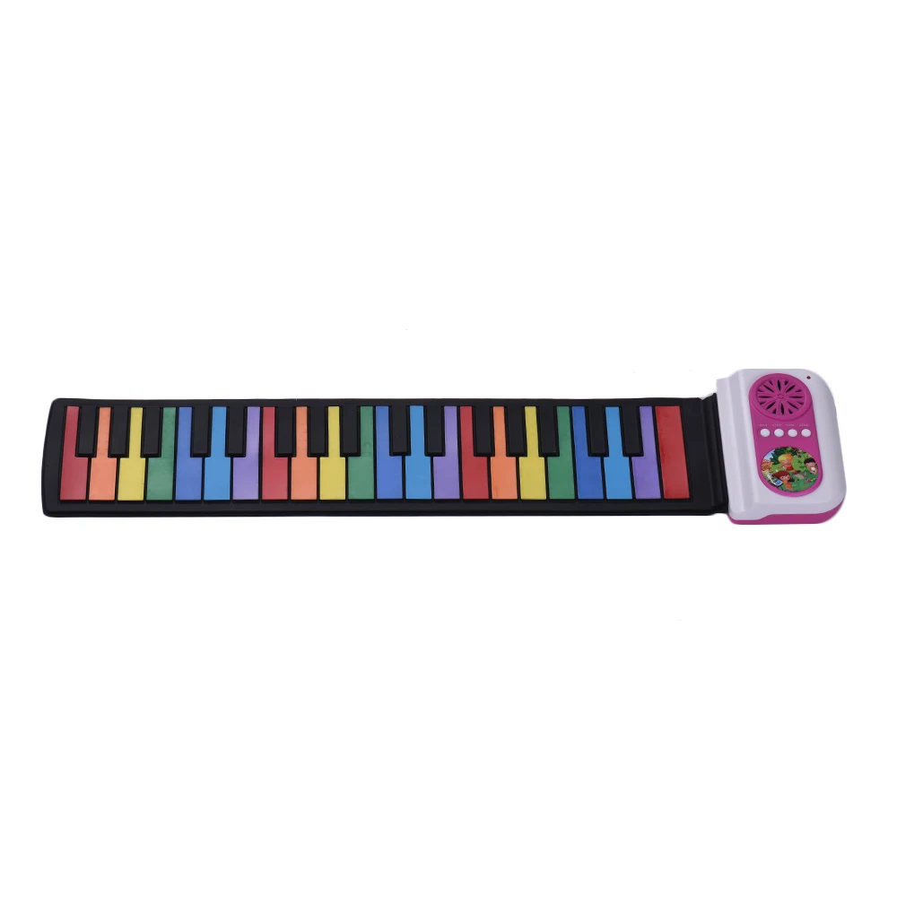 

Hot New 37-Key Portable Roll-Up Piano Silicon Electronic Keyboard Colorful Keys Built-in Speaker Musical Toy for Children Kids