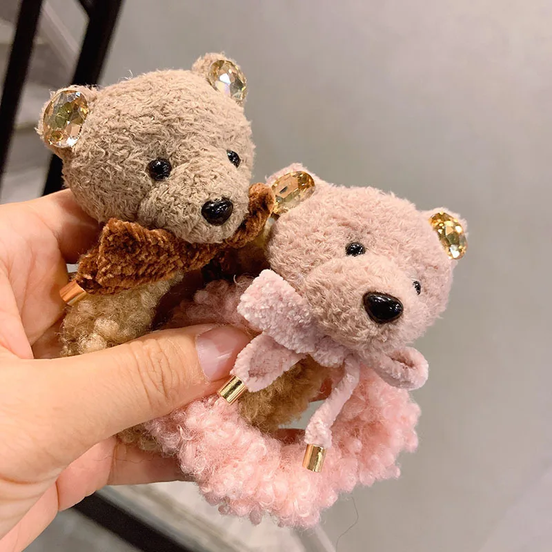 36 шт./лот DIY простой мульти плюшевый маленький медведь голова резинка эластичность кукла конский хвост резинки для волос инструмент для укладки аксессуар HA1668