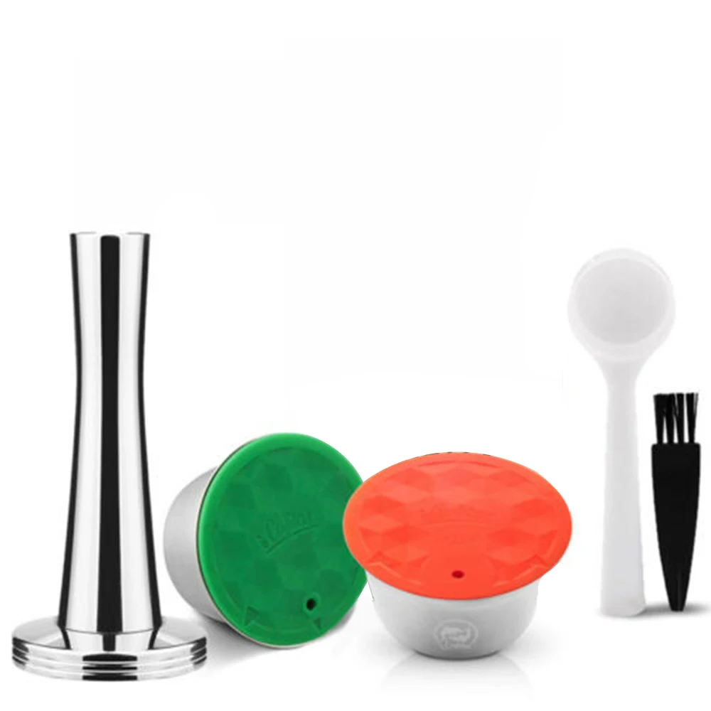1*Stainless Steel Coffee Capsule+1*Stainless Steel Milk Capsule+1*Coffee Tamper+1*Spoon+1*Brush For Dolce Gusto Durable