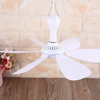 

6 Leaves 5V USB Ceiling Fan Air Cooler Hanging USB Powered 16.5 inch Tent Fans for Camping Outdoor Dormitory Home Bed