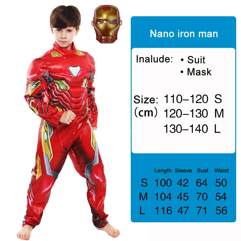Marvel/детская одежда для хеллоуина; костюм из аниме «Оптимус Прайм»; вечерние костюмы «мстители», «Трансформеры», «Нептун», «Звездные войны»; праздничные костюмы - Цвет: Nano-iron-man