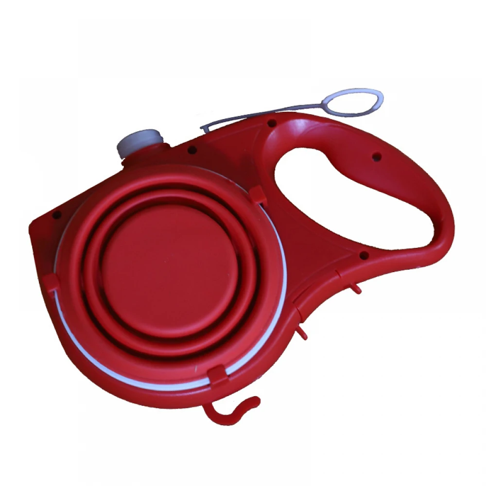 Durable Dog Leash Automatic Retractable Nylon With Water Bottle Bowl Extending Puppy Walking Running Leads Pet supplie - Цвет: red