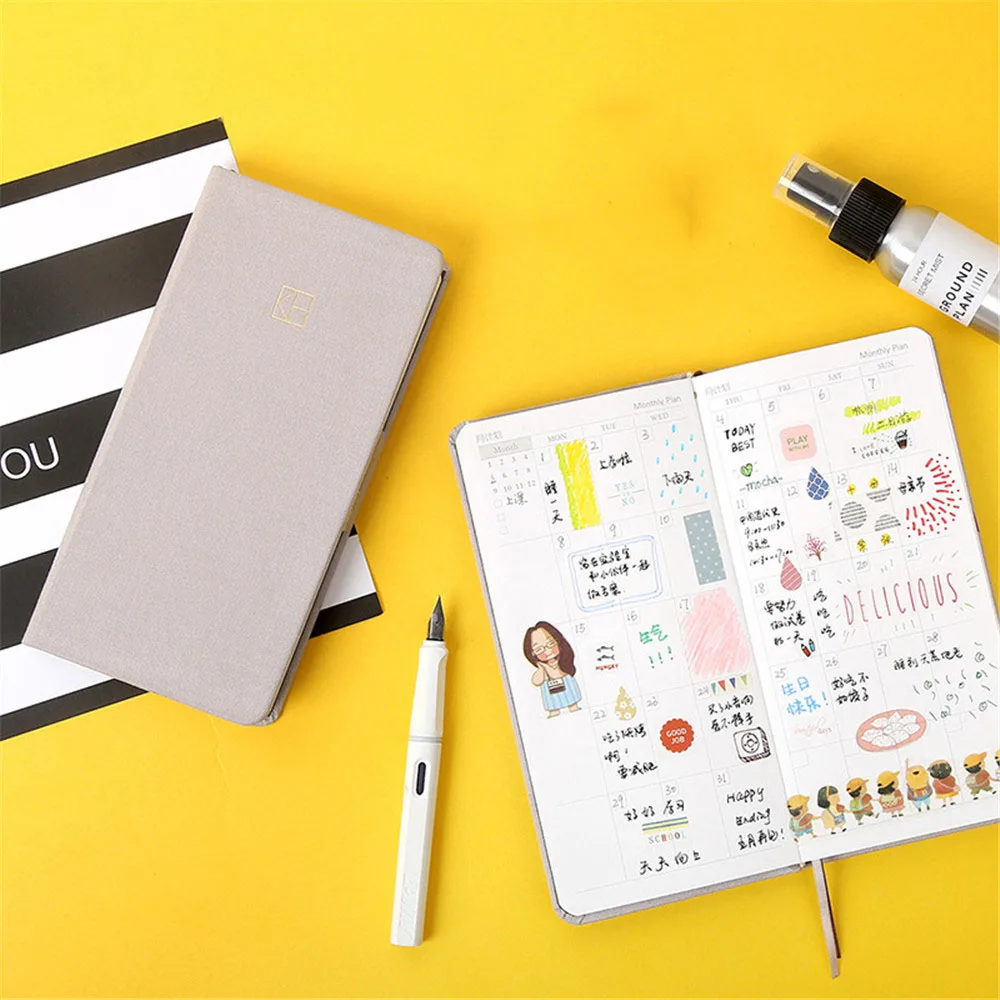 

1pc Kawaii Notebook Pocket Weekly Planner Agenda Organizer Office Schedule Monthly Planner Diary Journal Writing Pad Stationery