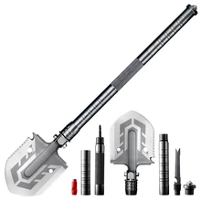 Pá militar dobrável multifuncional, 67cm, equipamento de defesa para acampamento e segurança, kit de ferramentas de jardim ao ar livre