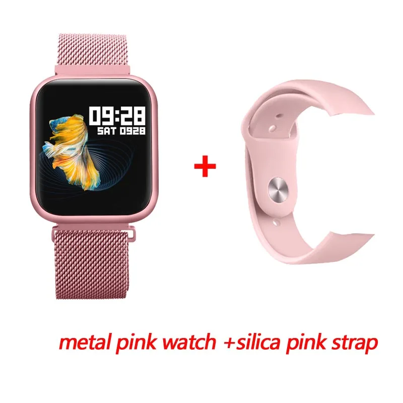 Greentiger P80 Смарт-часы для женщин IP68 водонепроницаемый монитор сердечного ритма фитнес-трекер кровяное давление Smartwatch VS B57 P68 S226 - Цвет: metal pink