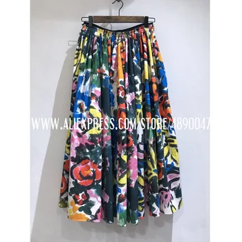 

Spring/Summer 2020 new ladies elegant fashion graffiti printed skirt maxi Women's streetwear high quality High waist skirt