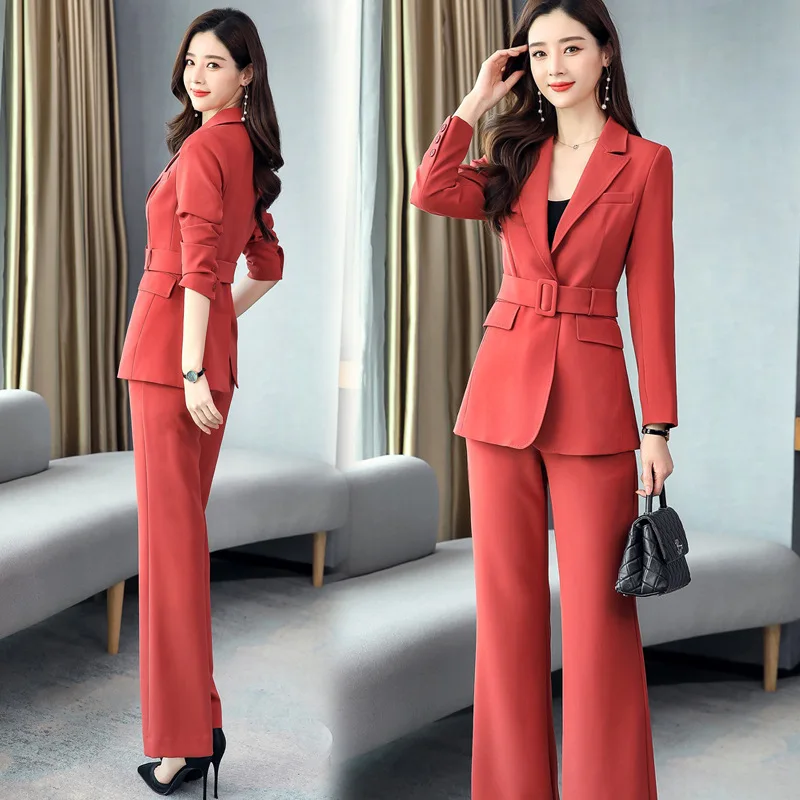 

2020 Spring Small Suit Business Suit Women's Waist Hugging Slimming Able Elegant Suit Suit Pants Casual Two-Piece Set OL