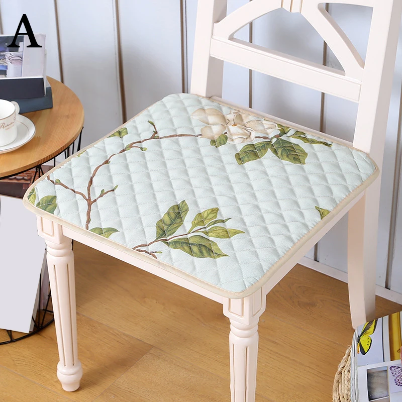 Modern Simple Style Polyester Chair Cushions Home Office Student Square Flower Printed Seat Pads Computer Chair Protective Mats 