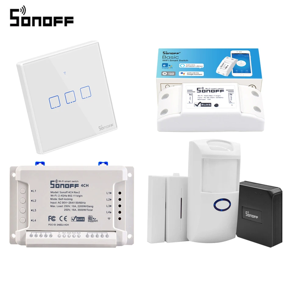 Sonoff 1CH Wifi переключатель/4CH R2/RF мост 433 МГц беспроводной преобразователь сигнала/DW1