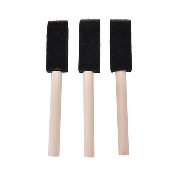 

10 Pcs/lot New Foam Brush Sponge Wooden Handle brush Art Craft Painting brush
