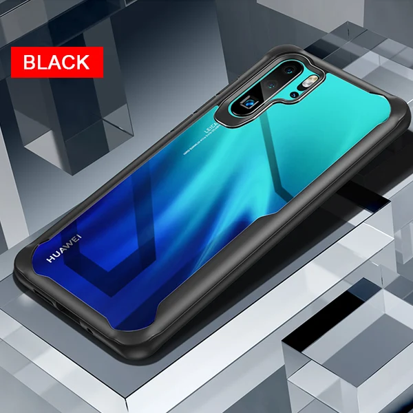 Жесткий Мягкий силиконовый прозрачный чехол для huawei mate 20 10 P30 P20 Pro Lite Nova 4 3 3i Honor 8X Max 20 10 Lite View 20 - Color: Black Edge