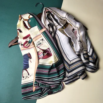 

Luxury Animal Print Hijab Scarf For Women Twill Silk Neck Scarfs Female 90cm*90cm Square Shawls Head Scarves For Ladies Dropship