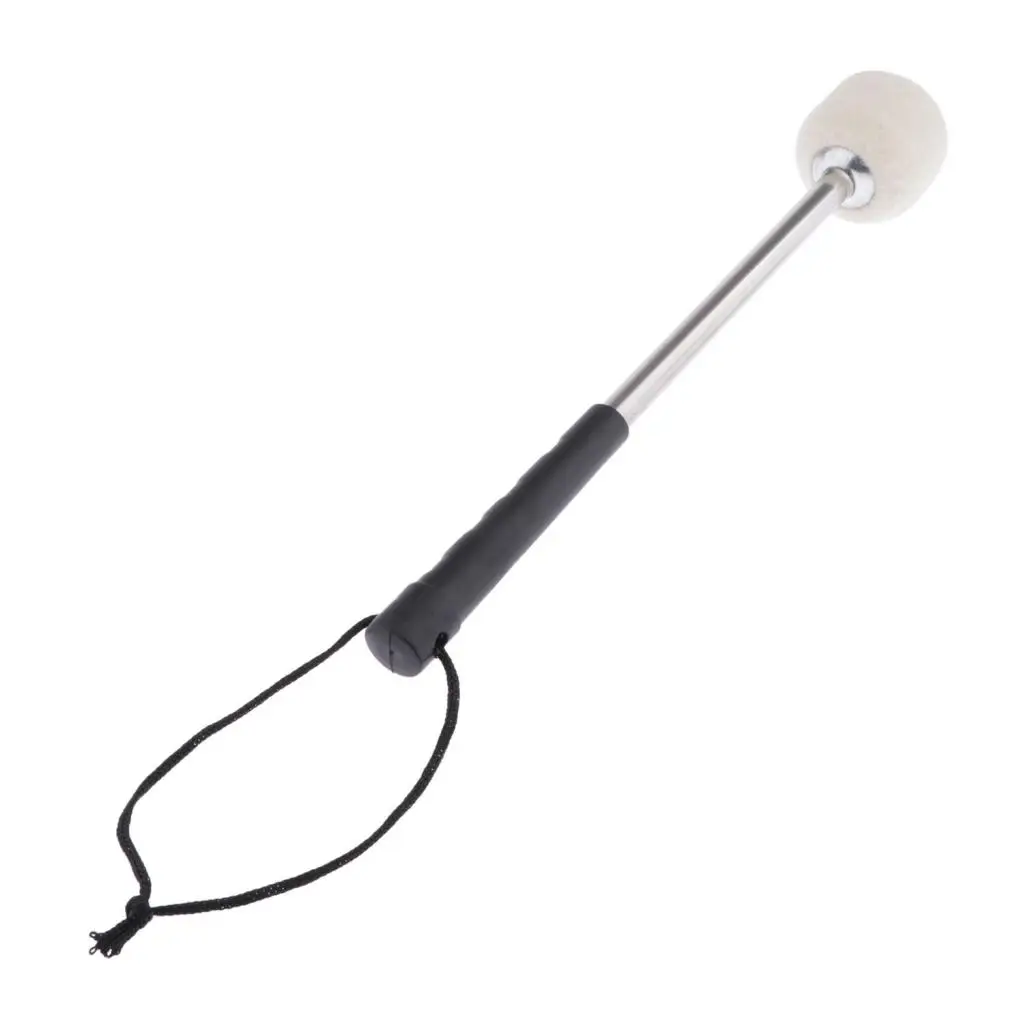 Marching Tenor Drum Mallet 31cm Wool Felt Head Drum Stick with Strap S