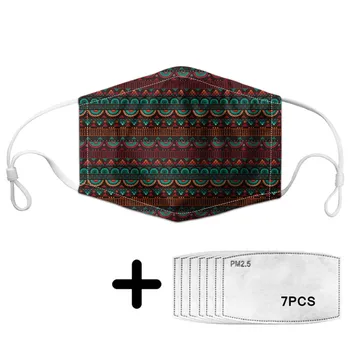 

African Tribe Floral Style Lady Mouth Mask Reusable Breathable Women Anti-dust Mask Comfortable Elastic Non-disposable Face Mask