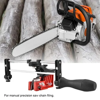 

Bar Mounted Manual Chain Sharpener Chainsaw Saw Chain Filing Guide Tool Iron Steel Knife Kitchen Sharpening Fixed Tool metal^30