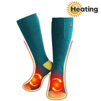 

Unisex Electric Heated Socks with Rechargeable Battery Winter Warm Ski Camping Hiking Foot Warmers Thermal Cotton Socks Big Size