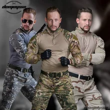 Airsoft Tactical Uniform Combat Shirt Pants with Elbow Knee Pads Military Hunting Clothes Multicam ACU Desert Camouflage Airsoft Tactical Uniform Combat Shirt Pants with Elbow Knee Pads Military Hunting Clothes Multicam ACU Desert Camouflage