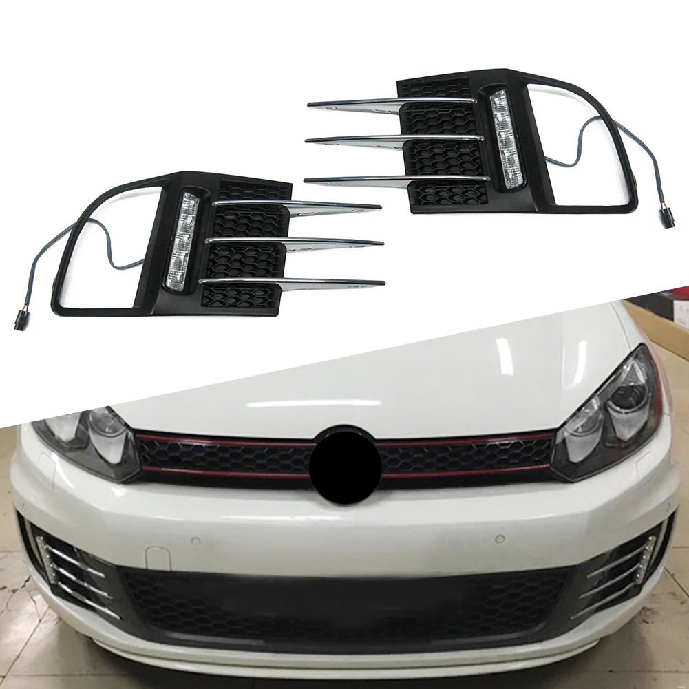 

1Pair Car LED DRL Daytime Running Lights For Volkswagen Golf 6 MK6 GTI 2009 2010 2011 2012 Car-Styling Accessories