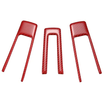 

Car Interior Moulding Trim Steering Wheel Button Frame Carbon Fiber Sticker Decals for Ford Mustang 2009-2013