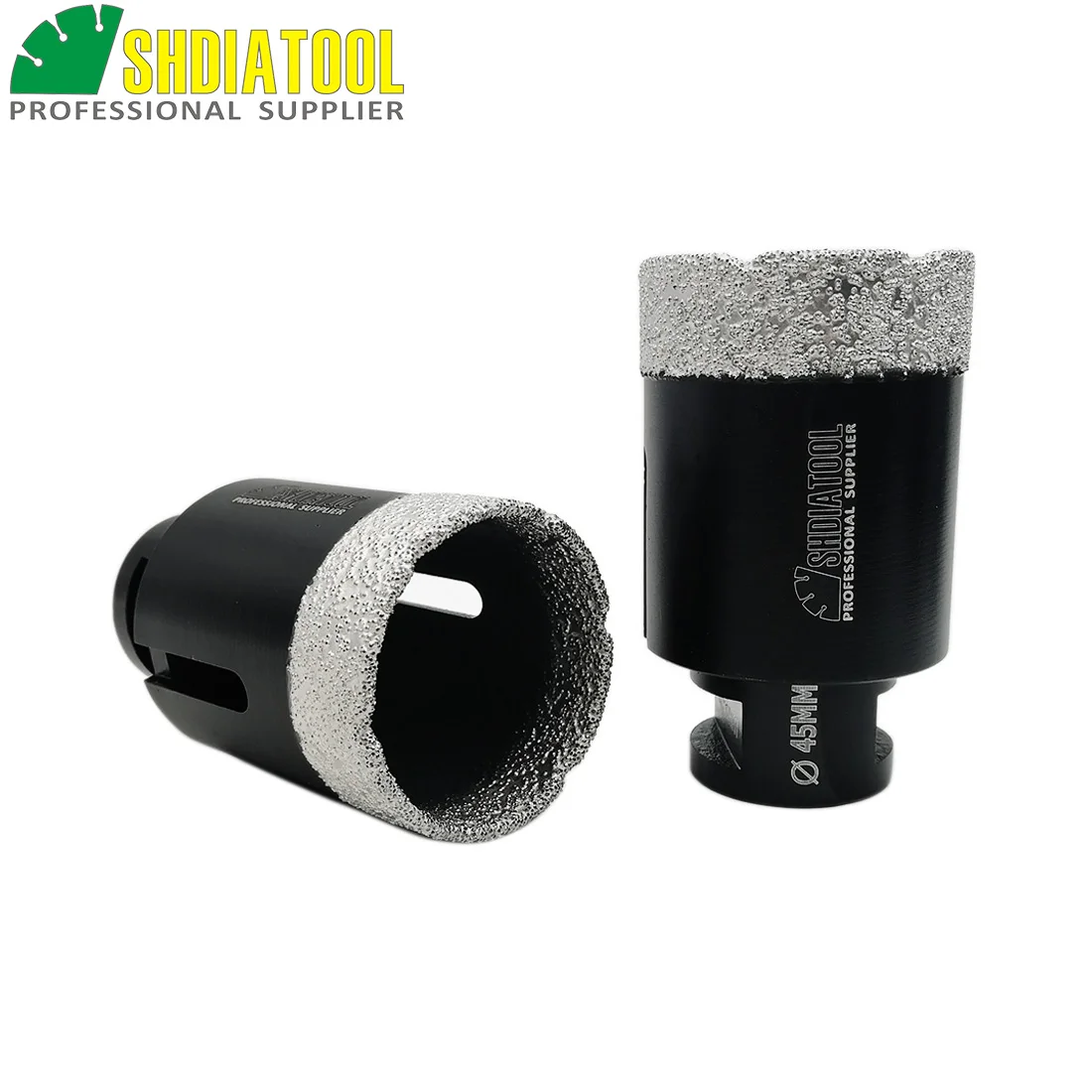 SHDIATOOL 2pcs M14 Thread Dia 45mm Vacuum Brazed Diamond Dry Drilling Core Bits Porcelain Tile Granite Marble Stone Hole Saw L75