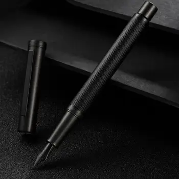 

VIVIDCRAFBlack Metal Fountain Pen Titanium Black EF/F/Bent Writing For Business Tree Texture Nib Gift Office Excellent Beau Y9J0