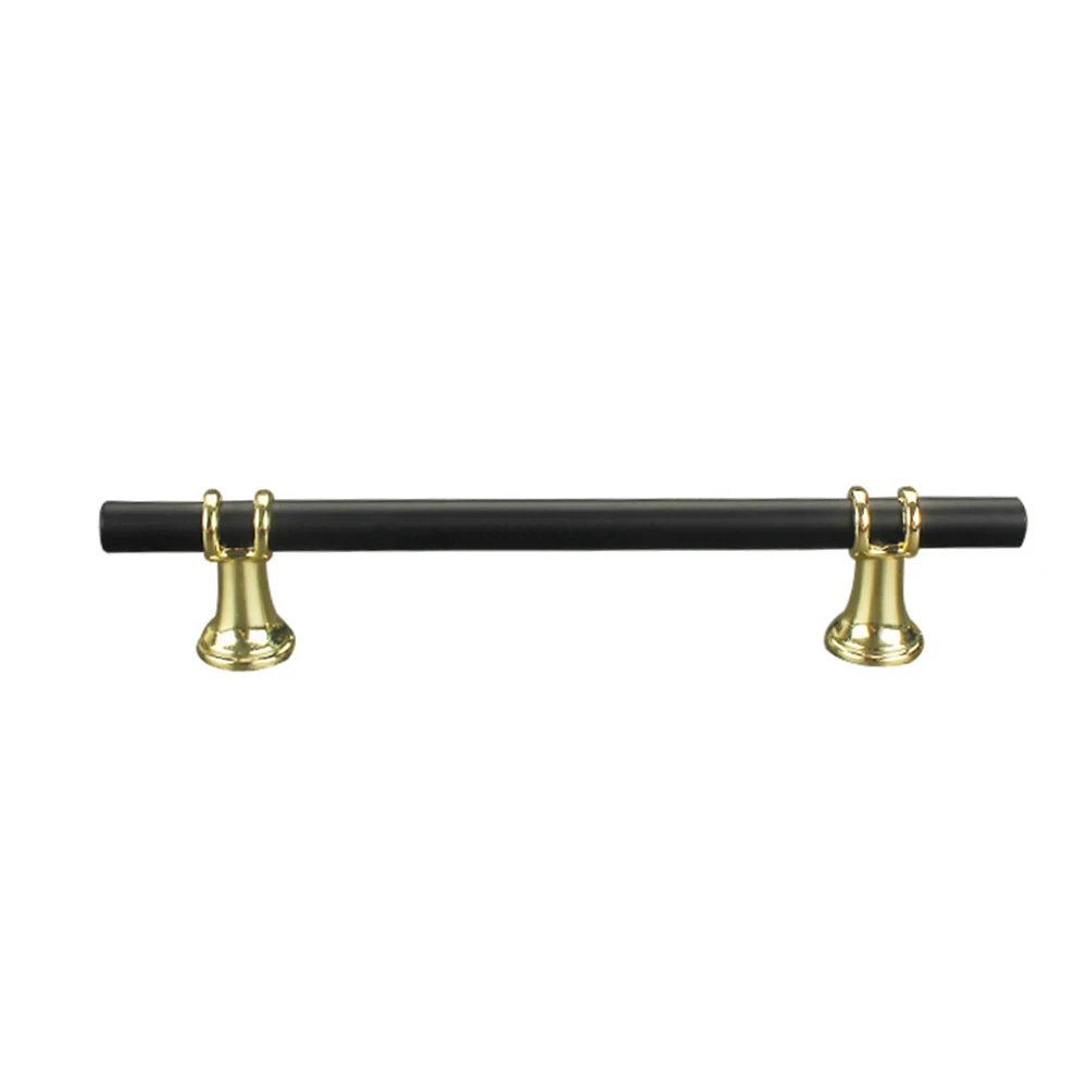 Black A708-224mm Высокое качество Dooroom латунные ручки Т-бар светильник роскошная черная золотая для шкафа комод шкаф ящик мебель VE - Цвет: Black A708-224mm