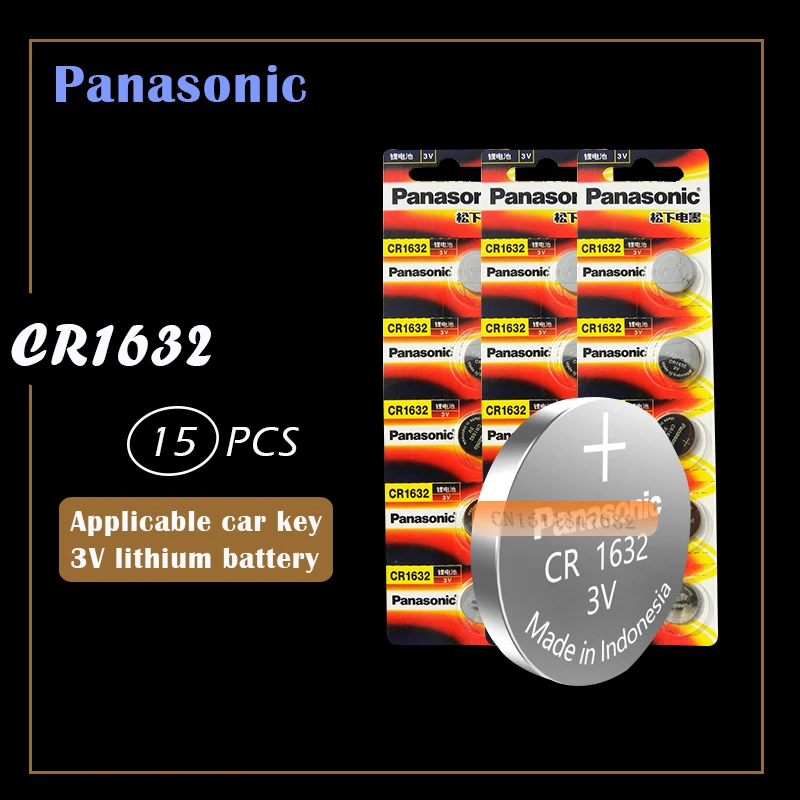 15 шт. PANASONIC CR1632 1632 DL1632 3V литиевые батареи, батарейки для монет