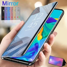 Mirror Filp case For Huawei P30 lite pro y6 y7 y9 p smart Smart mirror Leather Book Cover for Huawei honor 8a 8x 10 10 lite