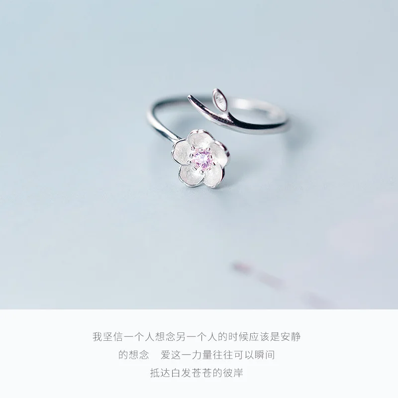 Женское романтическое кольцо с цветком Trustdavis Открытое из 100% стерлингового