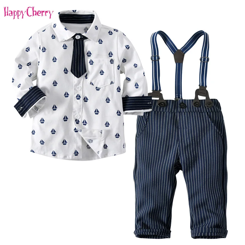 

3Pcs Baby Kids Ferry Pattern Blazer Formal Blazer Suits Gentleman Clothing for Weddings Boys Costume Toddler Cotton Blazer Sets