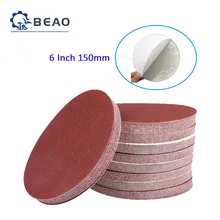

5-20Pcs 6 Inch 150mm Round Red Sanding Paper Glue Backing Pad Disk Dry Sand Sheets Grit 60 80 Hook And Loop Sanding Disc