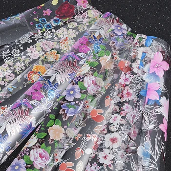 

Flower Transfer Manicure Decor Nail Foil Nail Art Stickers Holographic Decals Art Transfer Sticker DIY Nail Adhesive Art