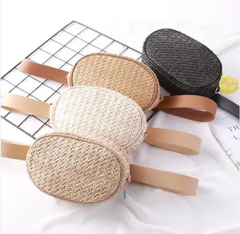 

Women Straw Woven Waist Fanny Belt Pack Shoulder Crossbody Chest Bag Pouch Purse