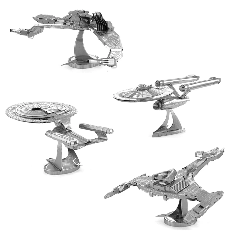 

Starship 3D Metal Puzzle Enterprise NCC-1701-D Bird of Prey model KITS Assemble Jigsaw Puzzle Gift Toys For Children