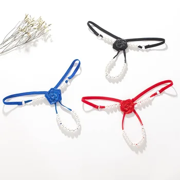

New Arrival Sexy Womens Underwear Pearl Flower G String And Thongs Sollid Low Waist G String Ladies Panties lenceria sexy mujer