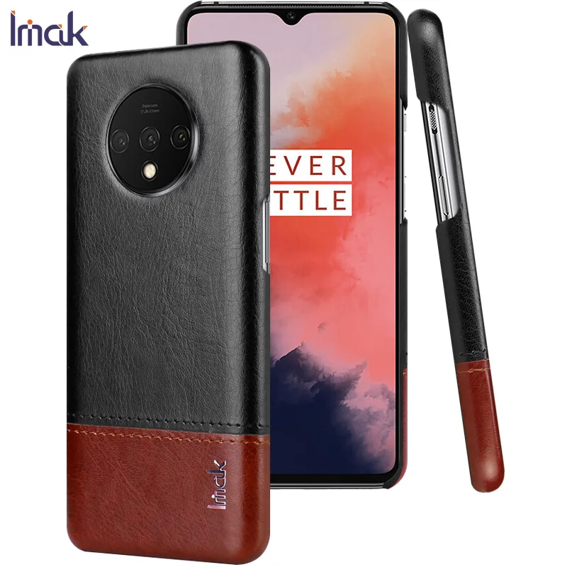 Blackish brown Oneplus7T кожаный чехол для Oneplus 7 T Роскошный чехол IMAK лаконичная задняя крышка оболочка для Funda One Plus 7 T 7 T чехол Oneplus T7 Броня - Цвет: Blackish brown