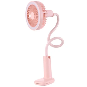 

SANQ Portable USB Fan Flexible with LED Light 2 Speed Adjustable Cooler Mini Fan Handy Small Desk Desktop USB Cooling Fan for Ch