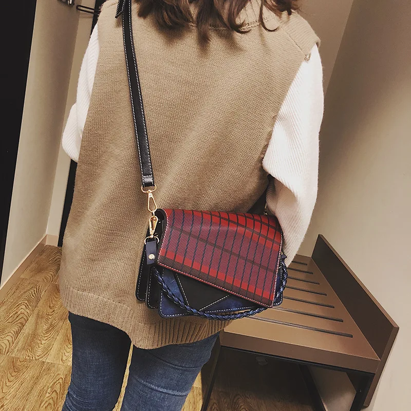 

JIULIN 2019 new irregular large square bag Plaid fashion shoulder diagonal women's bag