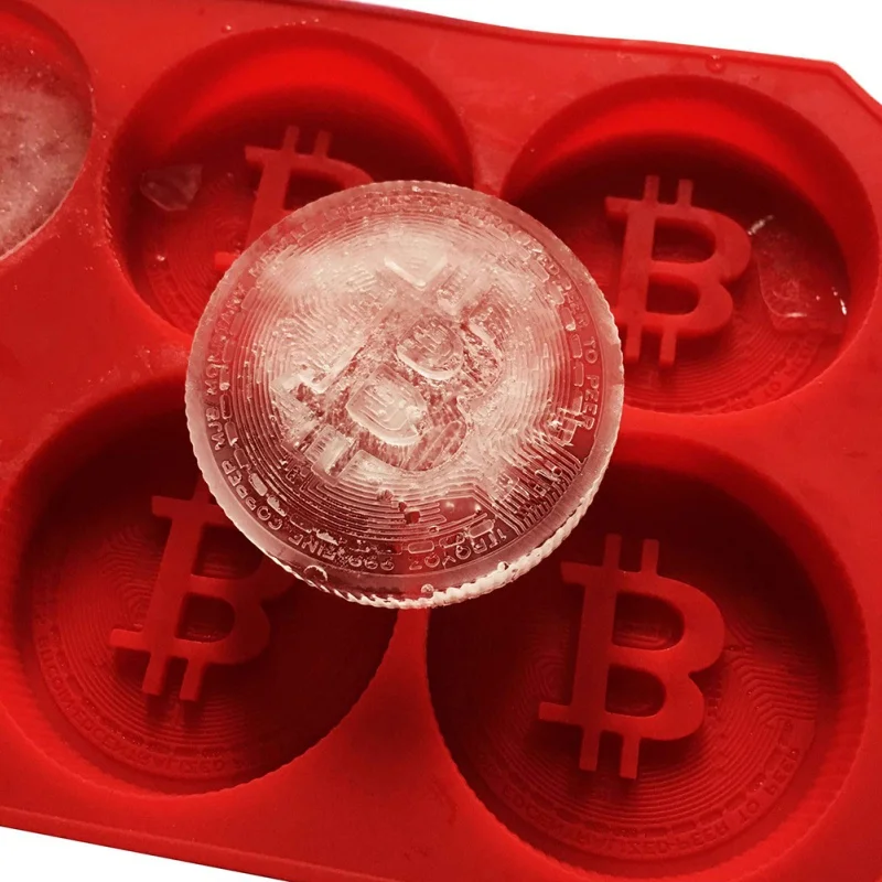 6 сетки 1 шт. силиконовая форма для льда монеты Биткойн Форма 3D Круглый лед лимонный Шоколад формы Замороженные кухонные аксессуары кухонные инструменты