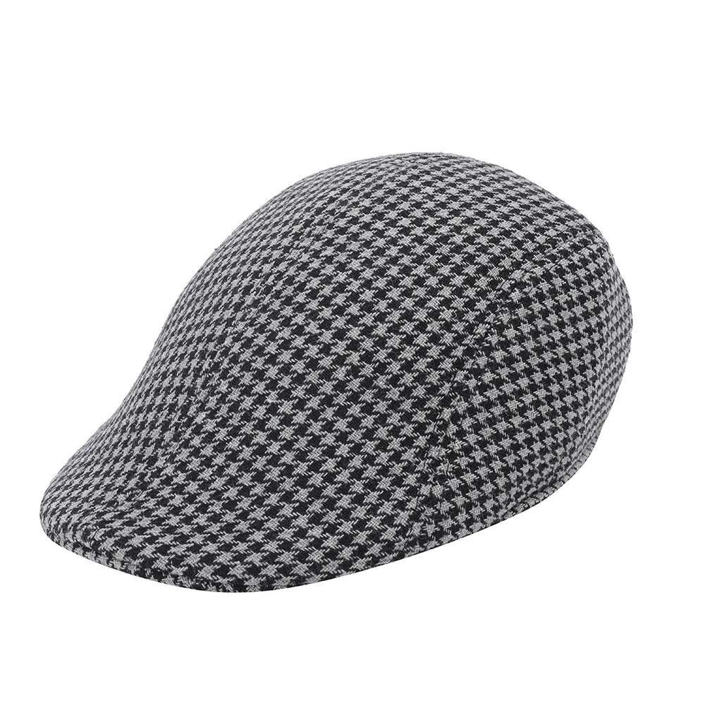 Мужские и женские мягкие ретро-шляпы Houndstooth Casul, дышащий зимний теплый комфортный берет# p3 - Color: D