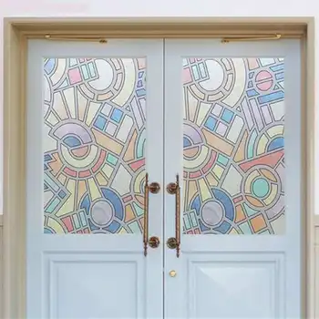 

Electrostatic privacy window films Colored frosted stained glass window film PVC self-adhesive church home foil stickers