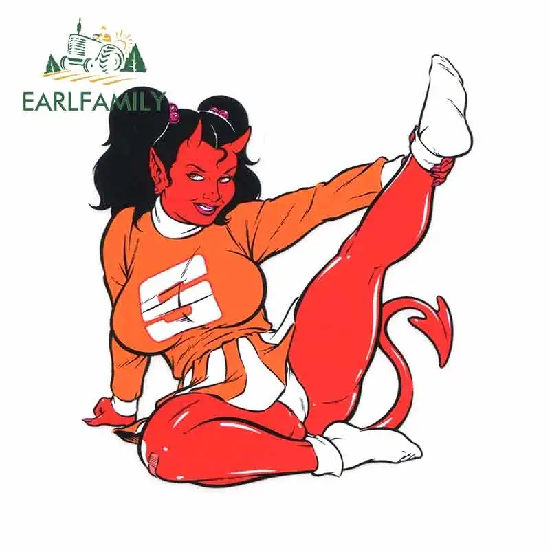 

EARLFAMILY 13cm x 12.2cm Sexy Devil Girl Cheerleader Funny Car Stickers Anime RV VAN 3D DIY Fine Decal Vinyl JDM Truck Graphics